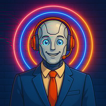 Agent Robot  neon background