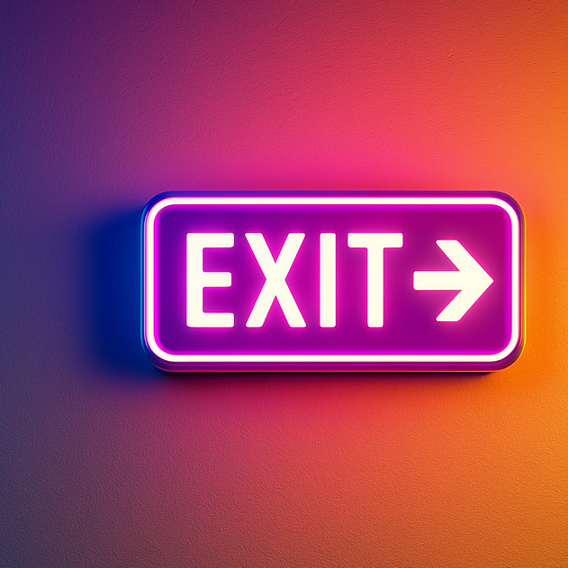 Neon sign that says EXIT indicating that top talent may be looking to leave