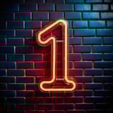 Firefly Create a photorealistic graphic of neon signage that is shaped as the numeral 1 and installe-2