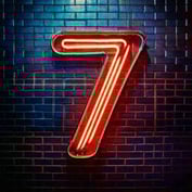 Firefly Create a photorealistic graphic of neon signage that is shaped as the numeral 7 and installe-1
