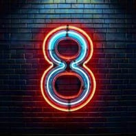 Firefly Create a photorealistic graphic of neon signage that is shaped as the numeral 8 and installe-1