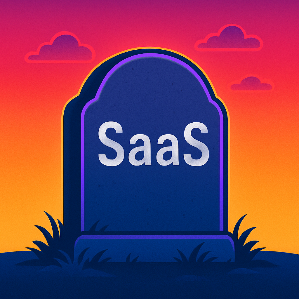 Tombstone with the word SaaS 